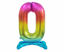 Obrazek BALON FOLIOWY CYFRA STOJĄCA "0" TĘCZOWA GODAN
