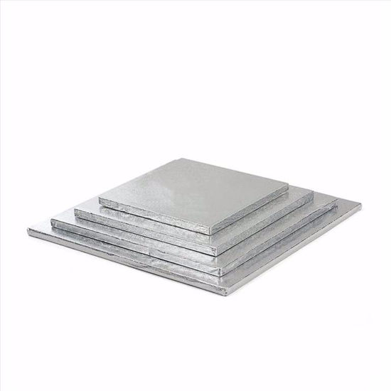 Obrazek PODKŁAD POD TORT ANGIELSKI SREBRNY KWADRAT 30x30x1,2h