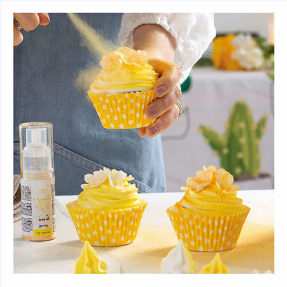 Obrazek PAPILOTKA DO MUFFINEK POLKA ŻÓŁTA W BIAŁE GROSZKI OP.90SZT