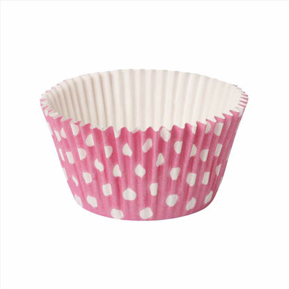 Obrazek PAPILOTKA DO MUFFINEK POLKA W BIAŁE GROSZKI RÓŻOWE OP.90SZT. ALFATEC